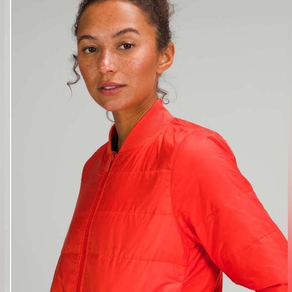 Lululemon Non Stop Bomber Reversible Jacket: Autumn Red sz8 RARE - Picture 4 of 15